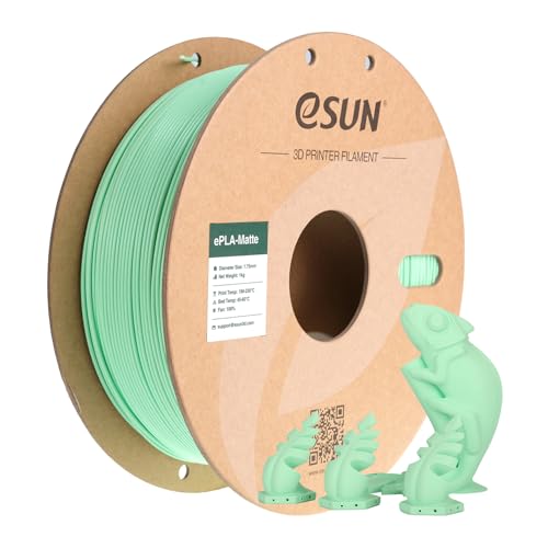 eSUN Matte PLA Filament 1.75mm Mint Green, 3D Printing PLA Filament 1.75mm Dimensional Accuracy +/- 0.03mm, 1kg Carboard Spool (2.2lbs) for Most FDM 3D Printers