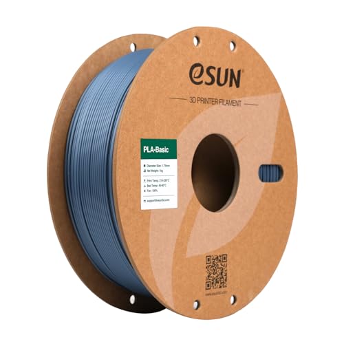 eSUN PLA Basic Filament 1.75mm, 3D Printer Filament High Speed PLA for Fast Printing, 1KG Spool (2.2 LBS) 3D Printing Filament for High Speed 3D Printers, Grey