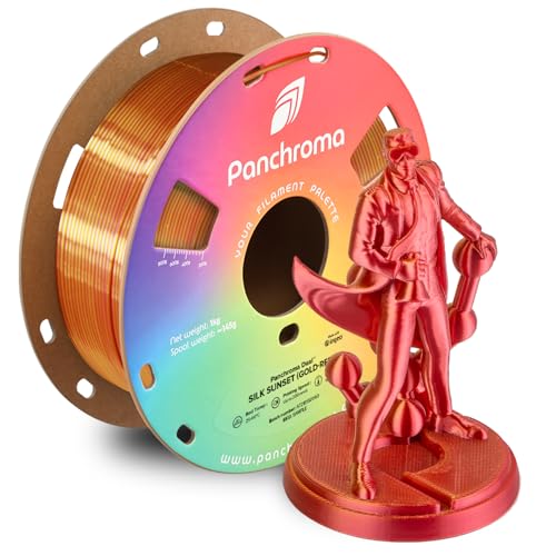 Polymaker Panchroma Dual Color Silk PLA Filament, Silk Sunset Gold-Red 1.75mm 3D Printing Filament, 3D Printer PLA Filament, Fit Most FDM 3D Printers, 1kg Spool (2.2lb)
