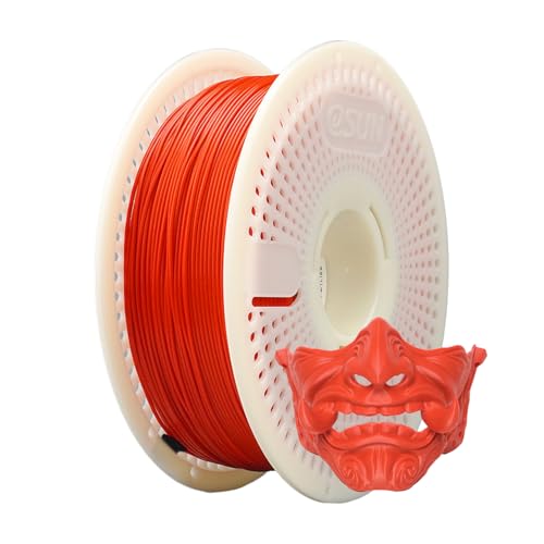eSUN High Speed PLA Refilament 1.75mm and Upgarded eSpool+ Set, Reusable and Removable Filament Spool Replacement with 3D Printer Refill Speedy PLA, 1KG Spoolless 3D Printing Filament, Red