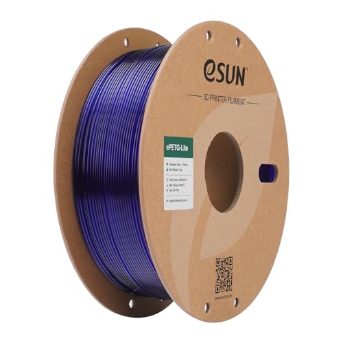 eSUN PETG BasicFilament 1.75mm, High Toughness Glossy PETG 3D Printing Filament, 1KG Spool (2.2 LBS) 3D Printer Filament, Blue