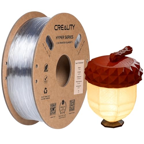 Creality Hyper PC Filament for 3D Printing, 3D Printer Filament with High Heat Resistance, Crystal-Clear, Easy to Print, Less Warping