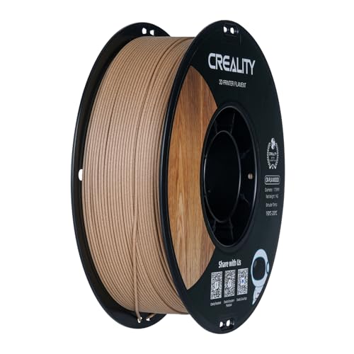 Creality Wood Filament PLA 1.75mm, Dimensional Accuracy +/- 0.03mm, Warp-Free and Clog-Free, 1KG Spool (2.2 lbs), Fit for 99% 3D Printers