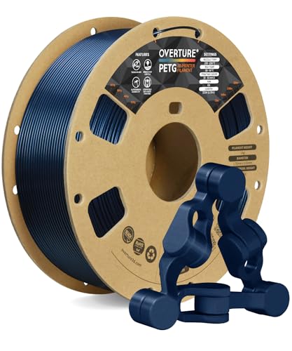 OVERTURE PETG 3D Printer Filament 1.75mm, 1kg Filament (2.2lbs), Dimensional Accuracy Probability +/- 0.02mm, Fit Most FDM Printers (Starry Blue)