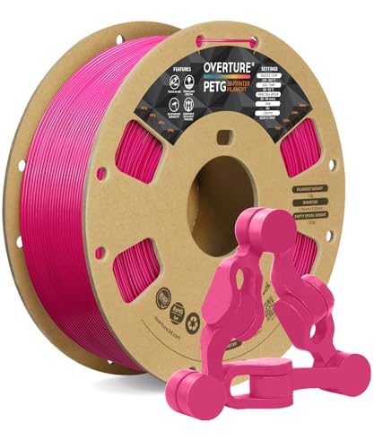 OVERTURE PETG Filament 1.75mm, 3D Printer Filament, 1kg Filament (2.2lbs), Dimensional Accuracy Probability +/- 0.02 mm, Fit Most FDM Printers (Magenta)