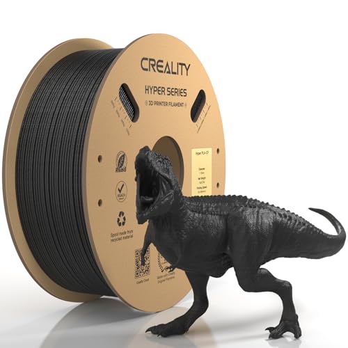 Official Creality Hyper PLA-CF (Carbon Fiber) Filament 1.75mm, High Speed PLA-CF 30-300mm/s 3D Printer Filament, Dimensional Accuracy +/-0.02mm, Fit Most FDM 3D Printers，1KG(2.2lbs) Spool Black