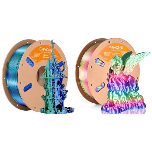 1KG Blue Green Silk Dual and 1KG Candy Rainbow Silk PLA Filament 1.75mm