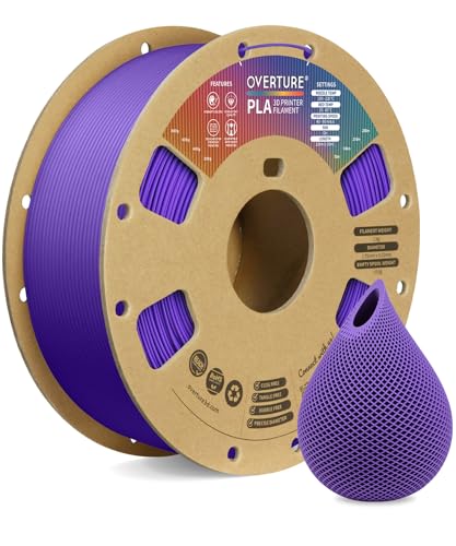 OVERTURE PLA Filament 1.75mm PLA 3D Printer Filament, 1kg Cardboard Spool (2.2lbs), Dimensional Accuracy +/- 0.02mm, Fit Most FDM Printer (Purple)