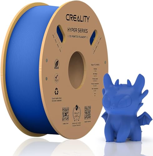Official Creality Hyper PLA Filament 1.75mm, High Speed PLA 30-600mm/s 3D Printer Filament, Dimensional Accuracy +/-0.02mm, Fit Most FDM 3D Printers，1KG(2.2lbs) Spool Blue