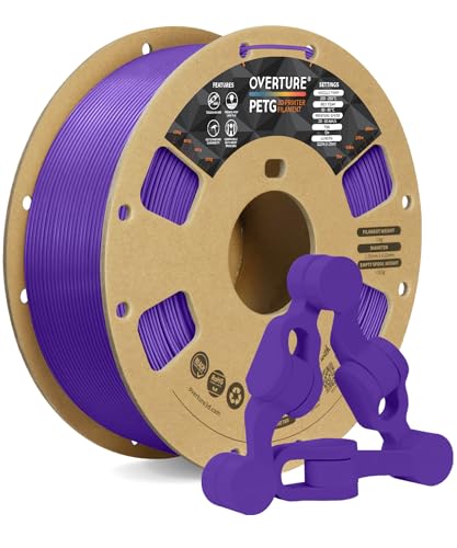 OVERTURE PETG Filament 1.75mm, 3D Printer Filament, 1kg Filament (2.2lbs), Dimensional Accuracy Probability +/- 0.02 mm, Fit Most FDM Printers (Purple)