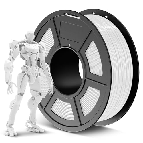 SUNLU ABS Filament 1.75mm 3D Printer Filament, Highly Resistant Durable, Heat Resistance, Excellent Toughness, Compatible with 99% FDM 3D Printers, 0.9kg Spool (1.98lbs), 350 Meters, White