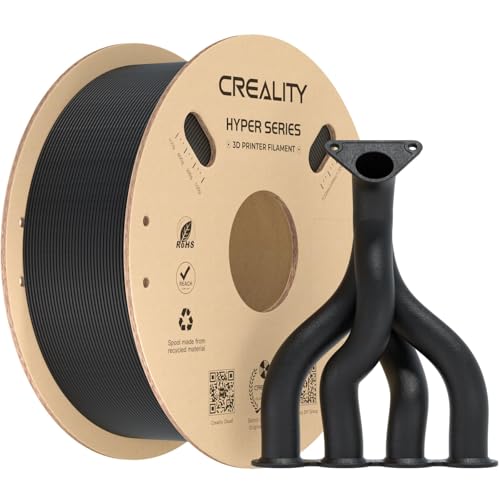 Creality Carbon Fiber PLA Filament 1.75mm 1KG, Hyper PLA-CF for High-Speed Printing 50–300mm/s, Dimensional Accuracy +/- 0.03mm Accuracy,Fits for Most FDM 3D Printers(Black)