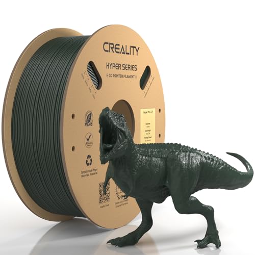 Official Creality Hyper PLA-CF (Carbon Fiber) Filament 1.75mm, High Speed PLA-CF 30-300mm/s 3D Printer Filament, Dimensional Accuracy +/-0.02mm, Fit Most 3D Printers，1KG(2.2lbs) Spool Dark Green
