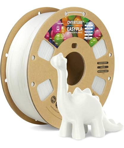 OVERTURE Easy PLA 1.75mm 3D Printer Filament, 1kg PLA Cardboard Spool (2.2lbs), Dimensional Accuracy +/- 0.02mm, Fit Most FDM Printer (Easy White)