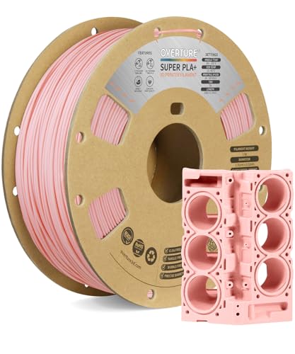 OVERTURE Super PLA+ Filament 1.75mm, Toughness Enhanced PLA Plus, Cardboard Spool, 1kg Filament (2.2lbs), Dimensional Accuracy +/- 0.02 mm (Sakura Pink)
