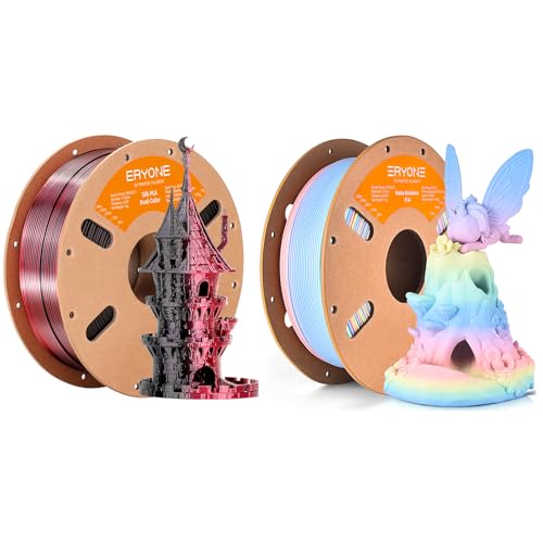 1KG Black Red Silk Dual Color and 1KG Macaron Matte Rainbow PLA Filament 1.75mm