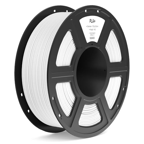 ELEGOO PLA+ Filament 1.75mm White 1KG, High Toughness PLA Plus 3D Printer Filament Dimensional Accuracy +/- 0.02mm, 1kg Spool(2.2lbs) for Most FDM 3D Printers