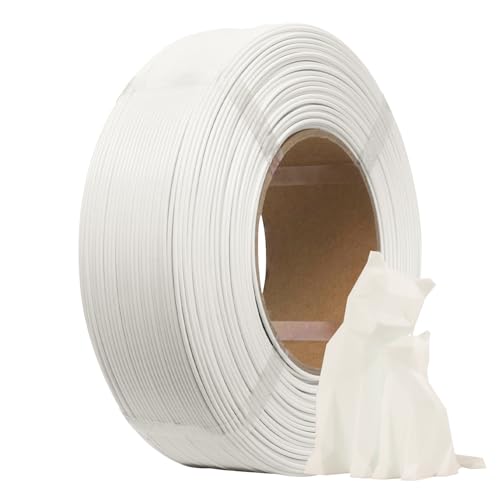 eSUN PLA+ Refilament 1.75mm, 3D Printer Refill PLA Plus, Dimensional Accuracy +/- 0.03mm, 1KG Spoolless 3D Printing Filament for 3D Printers, White