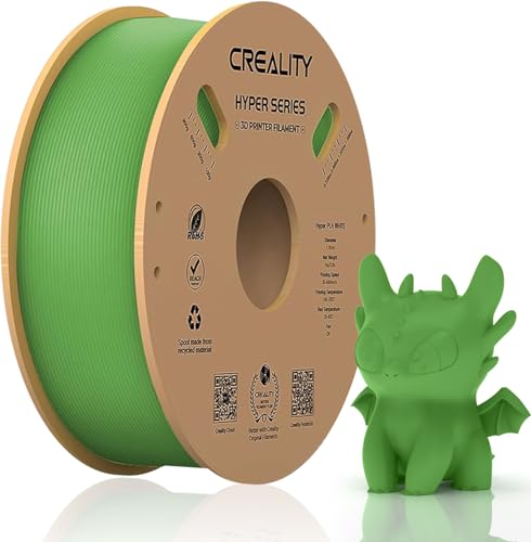 Official Creality Hyper PLA Filament 1.75mm, High Speed PLA 30-600mm/s 3D Printer Filament, Dimensional Accuracy +/-0.02mm, Fit Most FDM 3D Printers，1KG(2.2lbs) Spool Green