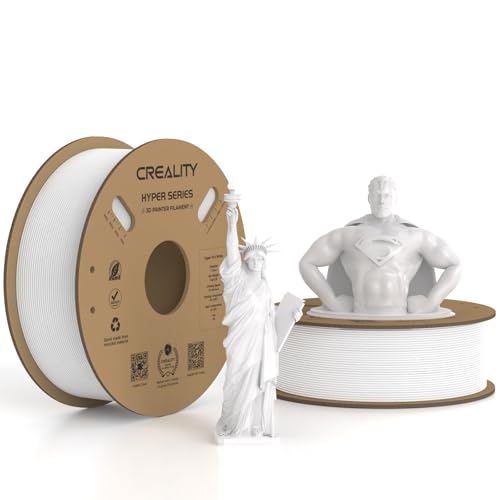 Creality Hyper PLA Filament 1.75mm White 2KG, 30-600mm/s High Speed PLA 3D Printer Filament, 2 Pack 1kg Spool(2.2lbs) PLA, Dimensional Accuracy +/-0.02mm, Fit Most FDM 3D Printer