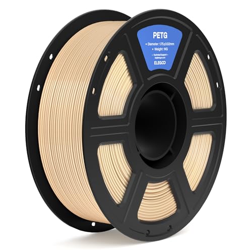 ELEGOO PETG Filament 1.75mm Beige 1KG, 3D Printer Filament Dimensional Accuracy +/- 0.02 mm, 1kg Spool(2.2lbs) Fits for Most FDM 3D Printers