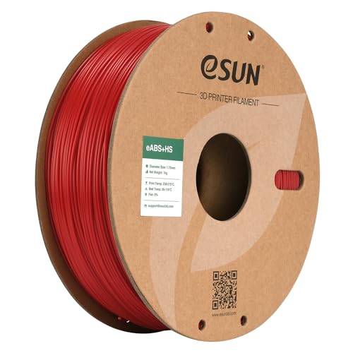 eSUN High Speed ABS+ Filament 1.75mm, Excellent Layer Adhesion 3D Printer Filament Speedy ABS Plus for Fast Printing, 1KG Spool (2.2 LBS) 3D Printing Filament for 3D Printers, Fire Engine Red
