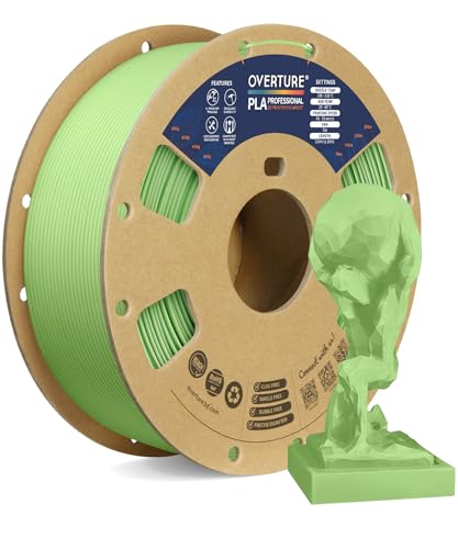 OVERTURE PLA+ Professional Toughness Enhanced PLA Filament 1.75mm, 1kg (2.2lbs), Light Green, +/- 0.02mm Accuracy