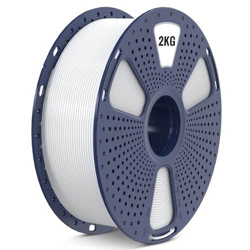 SUNLU 2KG Large Spool PLA Filament, PLA 3D Printer Filament 1.75mm, Big Roll PLA Filament, 2KG Spool (4.4lbs), PLA White