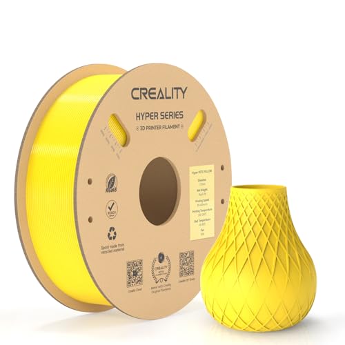 Creality Official Hyper PETG Filament 1.75mm, High Speed PETG 30-600mm/s 3D Printer Filament PETG, Dimensional Accuracy ± 0.03 mm, Fit Most 3D Printers, 1KG(2.2lbs) Spool Yellow