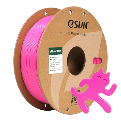 eSUN Lithophane Magenta PLA+ Filament 1.75mm, 3D Printer Filament PLA Plus, Dimensional Accuracy +/- 0.03mm, 1KG Spool (2.2 LBS) Cameo 3D Printing Filament for 3D Printers, CMYK Magenta