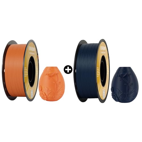 Kingroon Matte PLA Filament 1.75mm 3D Printer Filament Matte Filament 1kg Dimensional Accuracy +/- 0.02 mm (Matte Orange&Matte Blue)