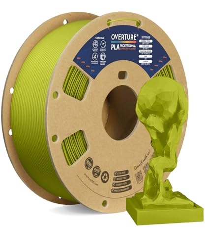 OVERTURE PLA+ Filament 1.75mm Enhanced PLA, 1kg (2.2lbs), +/- 0.02mm Accuracy, Olive Green