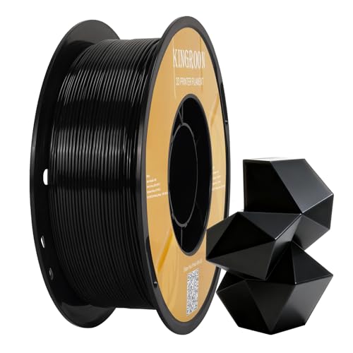 Kingroon High Speed PETG 3D Printer Filament 1.75mm, 3D Printer Rapid Filament for 30-600mm/s Hyper Printing Filament, Dimensional Accuracy +/- 0.03 mm, 1kg Plastic Spool(2.2lbs) (Black)