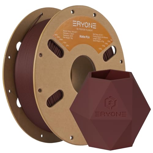 ERYONE Matte 3D Printer PLA Filament 1.75 +/- 0.03mm, Matte Filament PLA 1KG(2.2LBS) Spool, Ruby Red