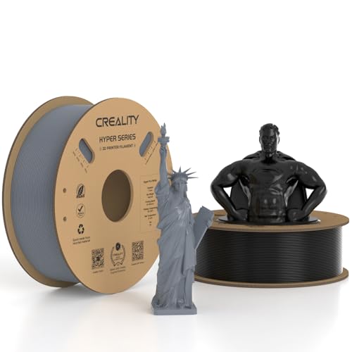 Creality Hyper PLA Filament 1.75mm Black & Grey 2KG, 30-600mm/s High Speed PLA 3D Printer Filament, 2 Pack 1kg Spool(2.2lbs) PLA, Dimensional Accuracy +/-0.02mm, Fit Most FDM 3D Printer
