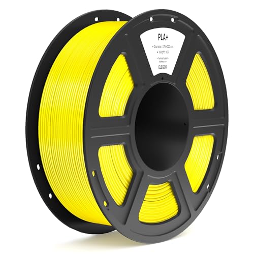 ELEGOO PLA+ Filament 1.75mm Yellow 1KG, High Toughness PLA Plus 3D Printer Filament Dimensional Accuracy +/- 0.02mm, 1kg Spool(2.2lbs) for Most FDM 3D Printers