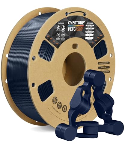 OVERTURE PETG Filament 1.75mm, 3D Printer Filament, 1kg Filament (2.2lbs), Dimensional Accuracy Probability +/- 0.02 mm, Fit Most FDM Printers (Sparkle Blue)