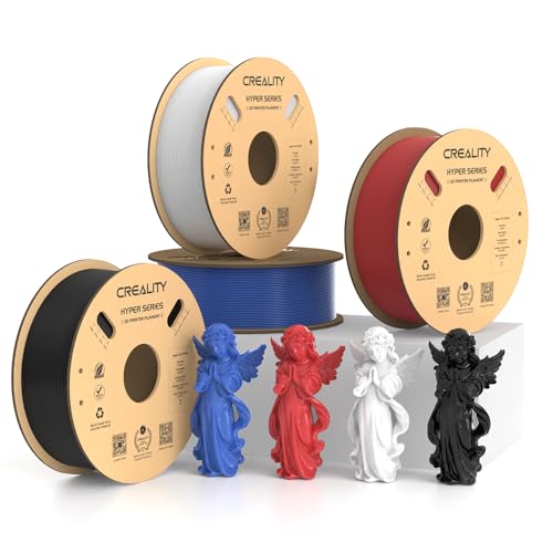 Creality Hyper PLA Filament Bundle 4KG, Up to 600mm/s High Speed 3D Printer Filament PLA, No-Tangling Stronger Toughness Fit Most 3D Printers