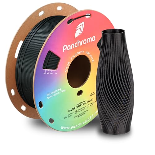 Polymaker Panchroma Matte PLA Filament, Charcoal Black 1.75mm 1kg 3D Printing Filament, Formerly Polyterra Matte, Fits Most FDM 3D Printers, 1kg Spool (2.2lbs)