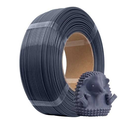 eSUN PLA+ Refilament 1.75mm, 3D Printer Refill PLA Plus, Dimensional Accuracy +/- 0.03mm, 1KG Spoolless 3D Printing Filament for 3D Printers, Grey