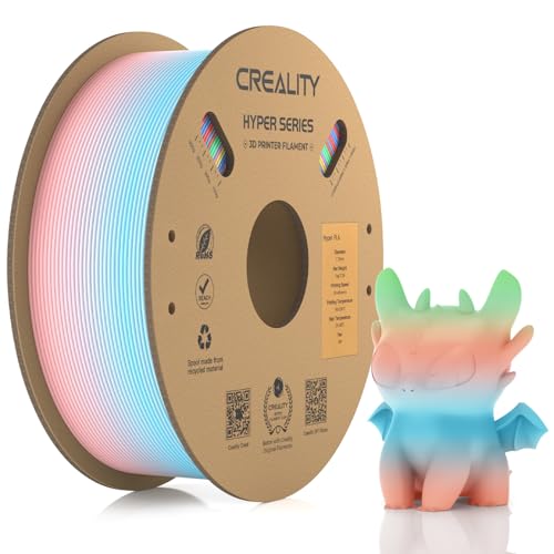 Official Creality Hyper PLA Filament Rainbow 1.75mm, High Speed PLA 30-600mm/s 3D Printer Filament PLA, Dimensional Accuracy +/-0.02mm, Fit Most FDM 3D Printers，1KG(2.2lbs) Spool SpringLake