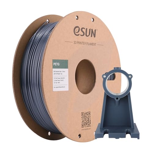 eSUN PETG Filament 1.75mm, 3D Printer Filament PETG, Dimensional Accuracy +/- 0.05mm, 1KG Spool (2.2 LBS) 3D Printing Filament for 3D Printers, Solid Grey