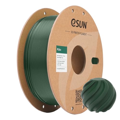 eSUN PLA+ Filament 1.75mm, 3D Printer Filament PLA Plus, Dimensional Accuracy +/- 0.03mm, 1KG Spool (2.2 LBS) 3D Printing Filament for 3D Printers, Olive Green