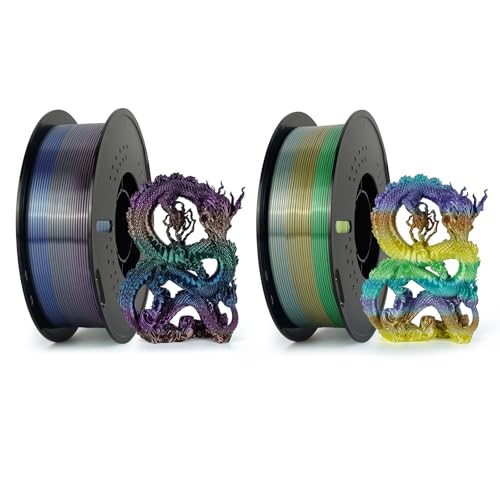 Kingroon 2PCS Rainbow Silk PLA Filament Universe+Forest