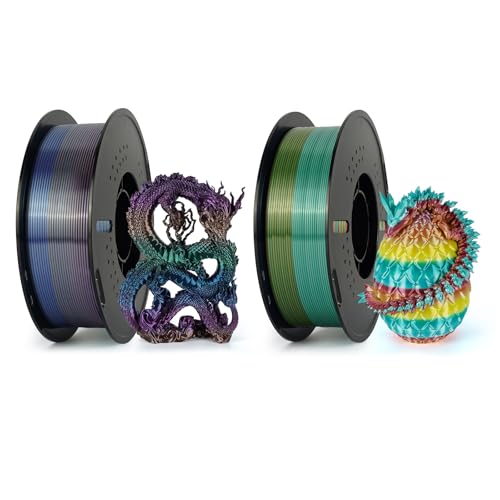 Kingroon 2PCS Rainbow Silk PLA Filament Universe+Macaron