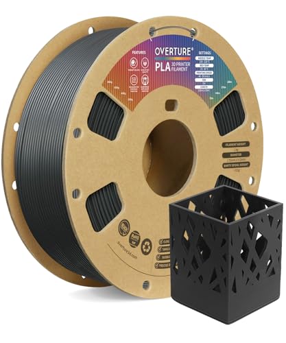 OVERTURE PLA Filament 1.75mm PLA 3D Printer Filament, 1kg Cardboard Spool (2.2lbs), Dimensional Accuracy +/- 0.02mm, Fit Most FDM Printer (Cement Gray)