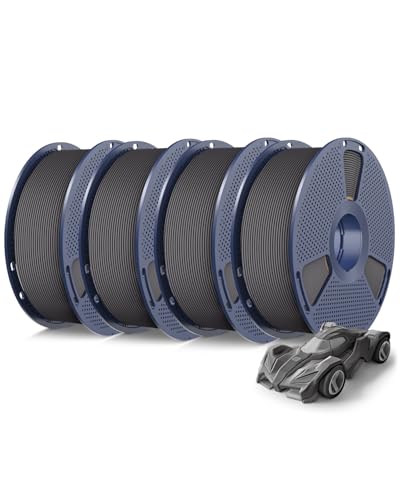 SUNLU High Speed PETG Filament 1.75mm 4KG Bundle, 3D Printer Filament 4kg, 1kg per Spool, Pack of 4, 4 Colors, PETG Grey *4 Pack