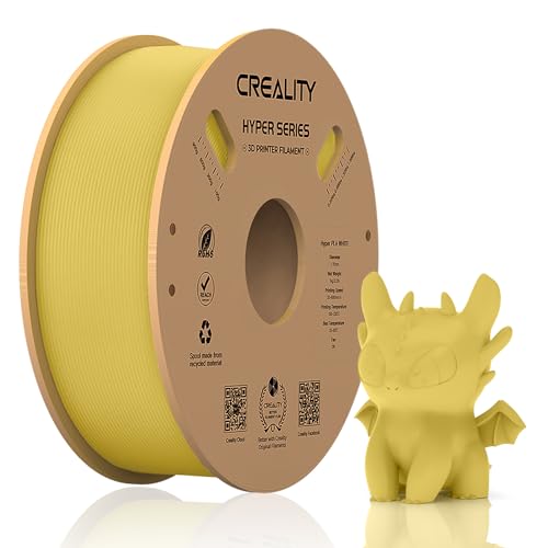 Official Creality Hyper PLA Filament 1.75mm, High Speed PLA 30-600mm/s 3D Printer Filament, Dimensional Accuracy +/-0.02mm, Fit Most FDM 3D Printers，1KG(2.2lbs) Spool Gold