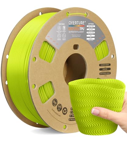 OVERTURE TPU High Speed Filament 1.75mm Flexible 95A TPU Roll, 3D Printer Filament,Dimensional Accuracy +/- 0.02 mm, Fit Most FDM Printer(HS TPU Grass Green)