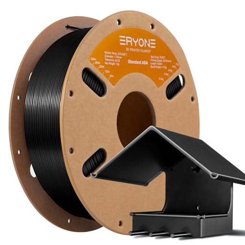 ERYONE ASA Filament 1.75mm UV&Weather Resistant, ASA 3D Printing Filament Perfect for Printing Outdoor Functional Parts, 1kg (2.2 lbs)/Spool, Black